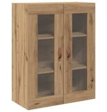 VidaXL Wandkast artisanaal eikenkleurig 69.5 x 34 x 90 cm Bewerkt hout