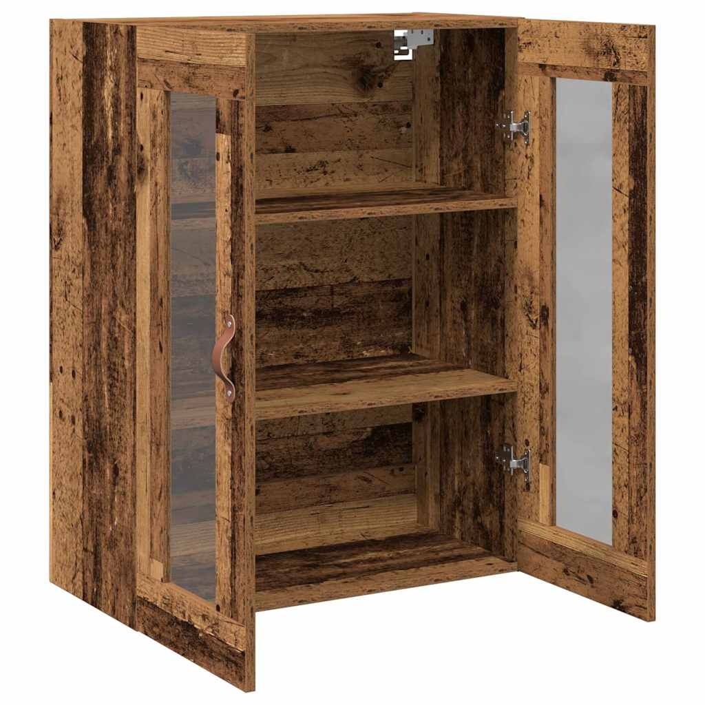 VidaXL Wandkast Wandgemonteerd Oud hout 69.5 x 34 x 90 cm Bewerkt hout