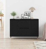 VidaXL Dressoir met lade Zwart eiken 101.5 x 35 x 70 cm Bewerkt hout