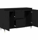 VidaXL Dressoir met lade Zwart eiken 101.5 x 35 x 70 cm Bewerkt hout