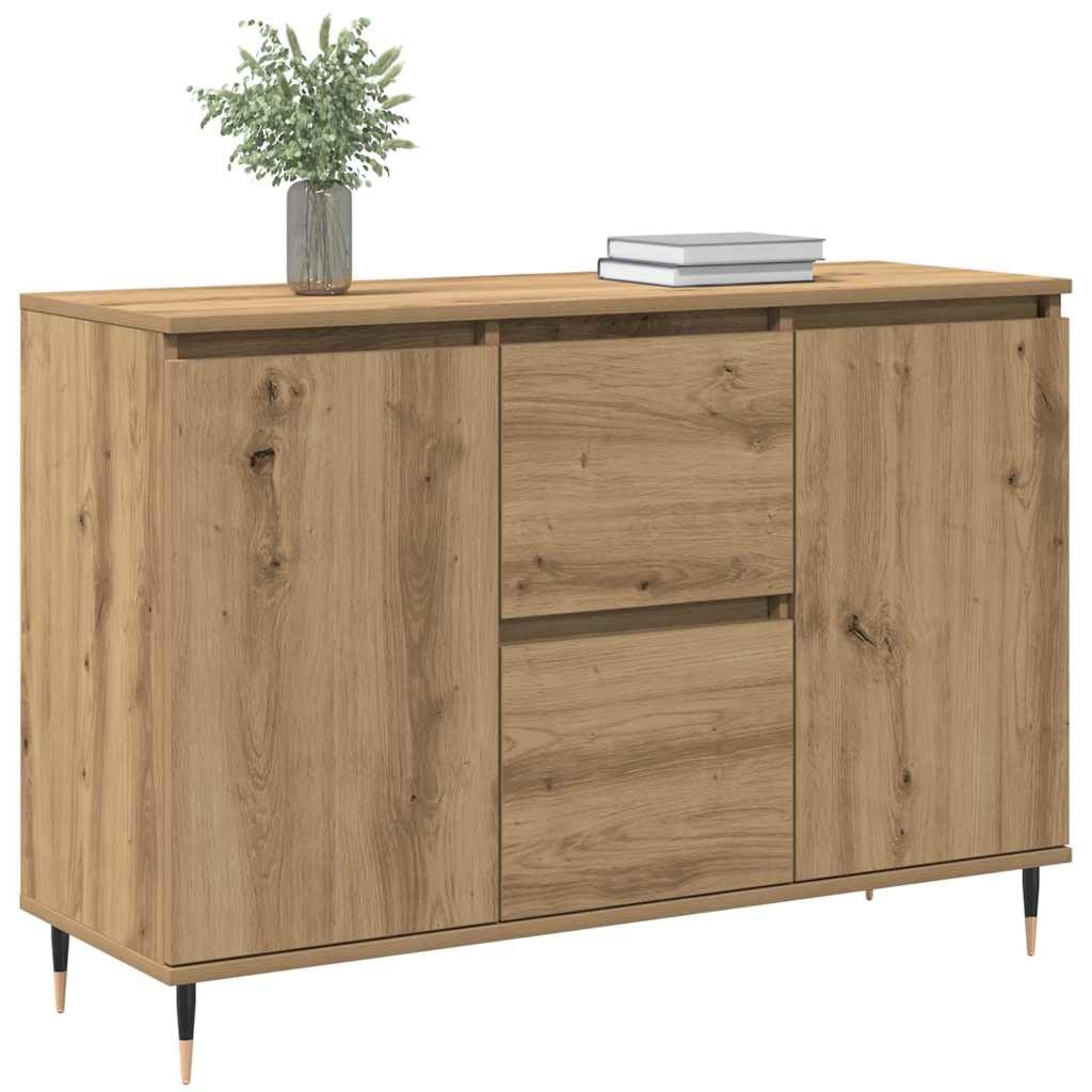 VidaXL Dressoir met lade artisanaal eikenkleurig 101.5 x 35 x 70 cm