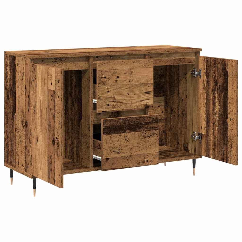 VidaXL Dressoir met lade Oud hout 101.5 x 35 x 70 cm Bewerkt hout