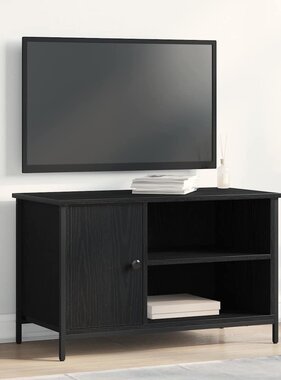 VidaXL TV-kast Zwart eiken 80 x 40 x 50 cm Bewerkt hout
