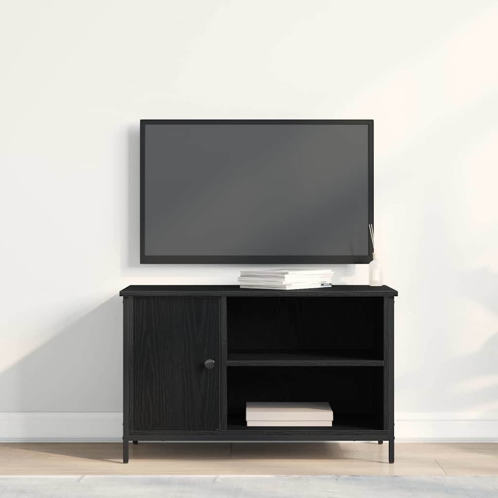 VidaXL TV-kast Zwart eiken 80 x 40 x 50 cm Bewerkt hout