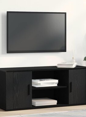 VidaXL TV Kast Zwart eiken 100 x 35 x 40 cm Bewerkt hout