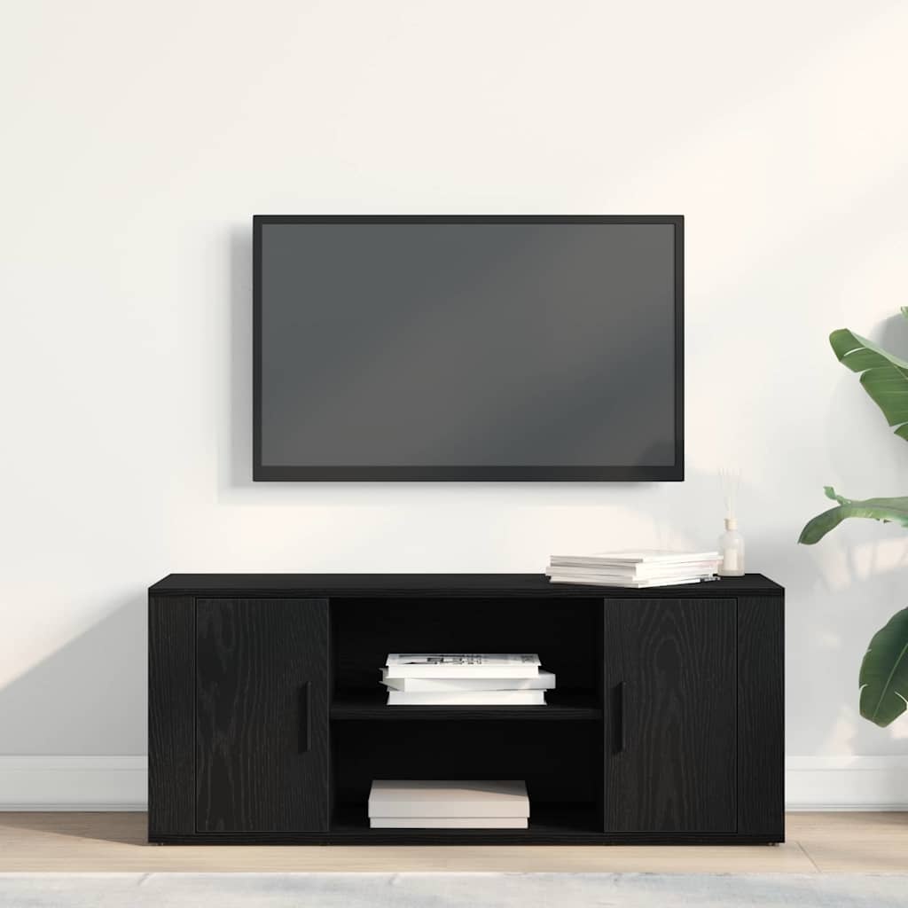 VidaXL TV Kast Zwart eiken 100 x 35 x 40 cm Bewerkt hout