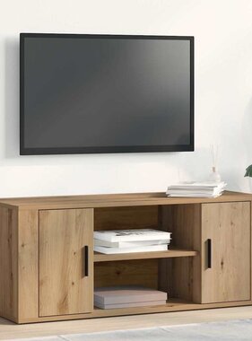 VidaXL TV Kast artisanaal eikenkleurig 100 x 35 x 40 cm Bewerkt hout