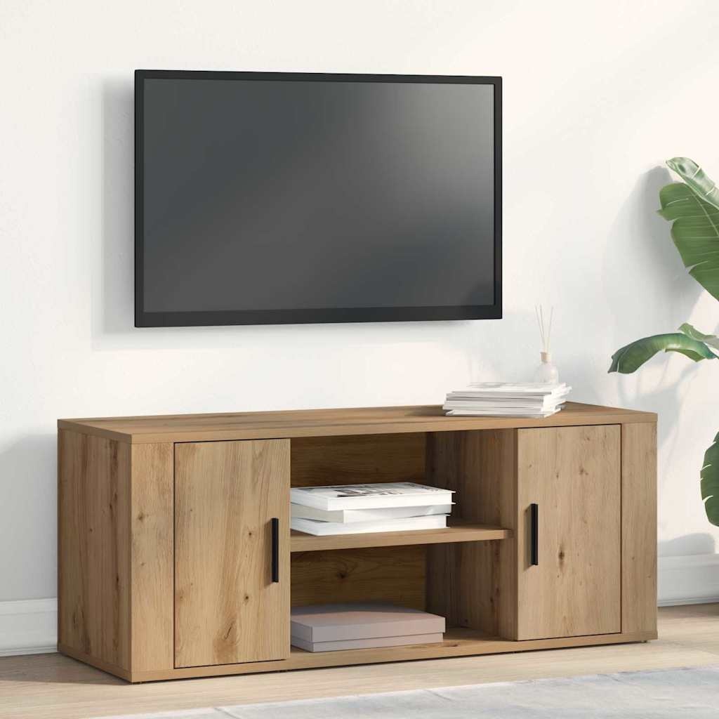 VidaXL TV Kast artisanaal eikenkleurig 100 x 35 x 40 cm Bewerkt hout