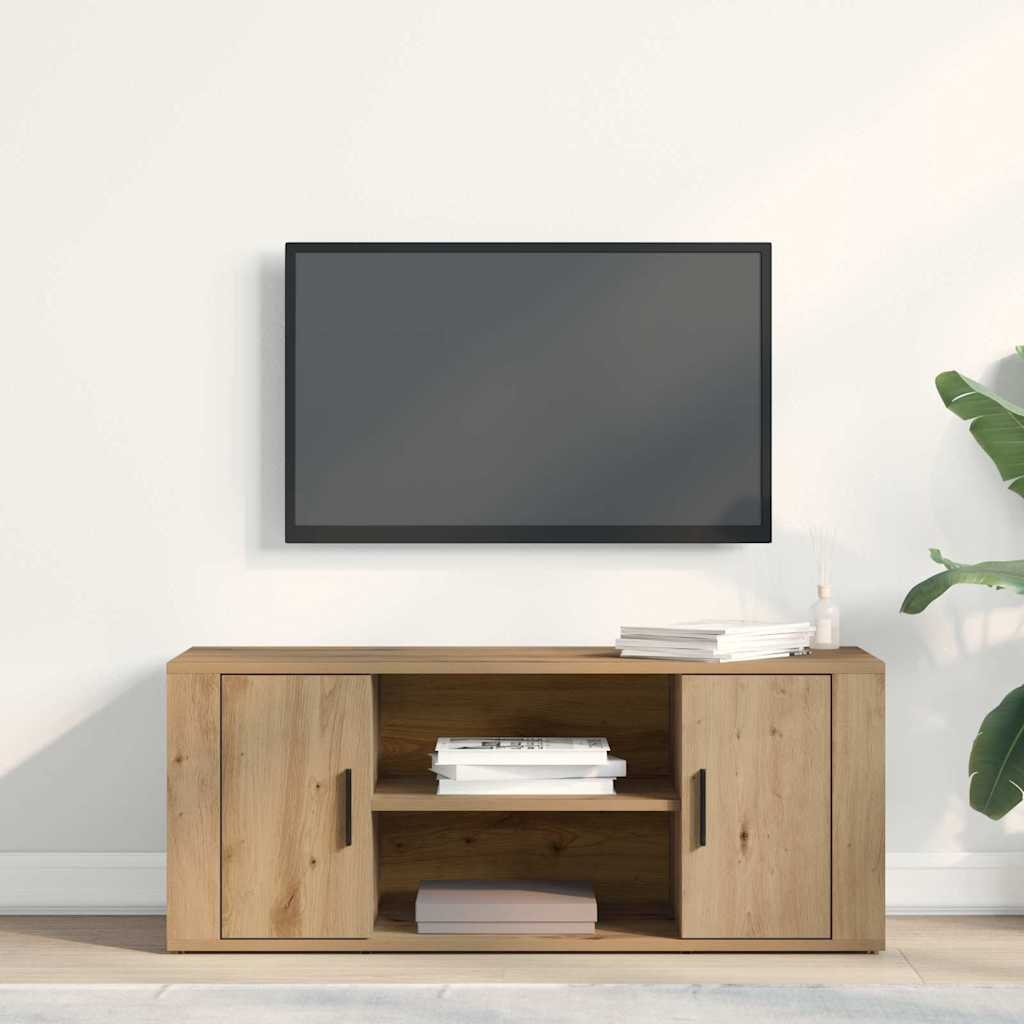 VidaXL TV Kast artisanaal eikenkleurig 100 x 35 x 40 cm Bewerkt hout