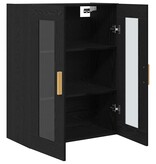 VidaXL Wandkast Wandgemonteerd Zwart eiken 69.5 x 34 x 90 cm