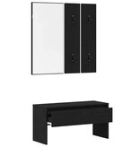 VidaXL Hal Meubelset 4 pcs Zwart eiken 80 x 30.5 x 40 cm Bewerkt hout