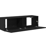 VidaXL TV-kast 2 pcs Zwart 100 x 30 x 30 cm Bewerkt hout