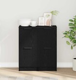 VidaXL Dressoir 2 pcs Zwart eiken 30 x 30 x 70 cm Bewerkt hout