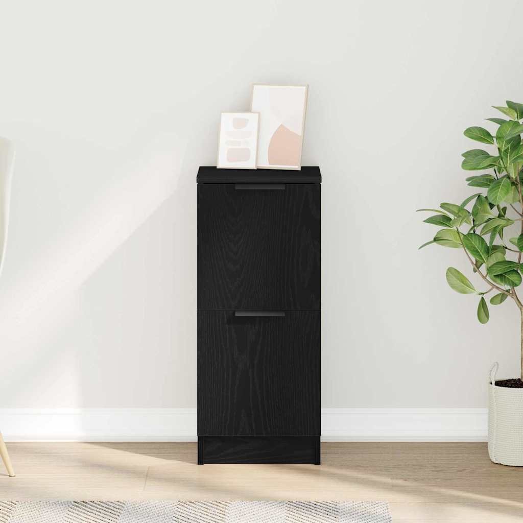 VidaXL Dressoir Zwart eiken 30 x 30 x 70 cm Bewerkt hout