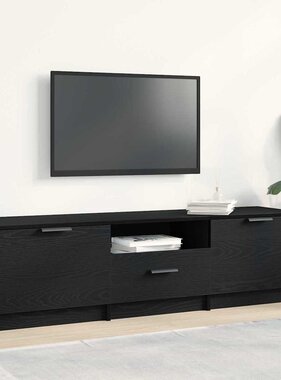 VidaXL TV-kast met lade Zwart 140 x 35 x 40 cm Bewerkt hout
