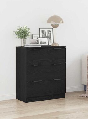 VidaXL Dressoir met lade Zwart 60 x 30 x 70 cm Bewerkt hout