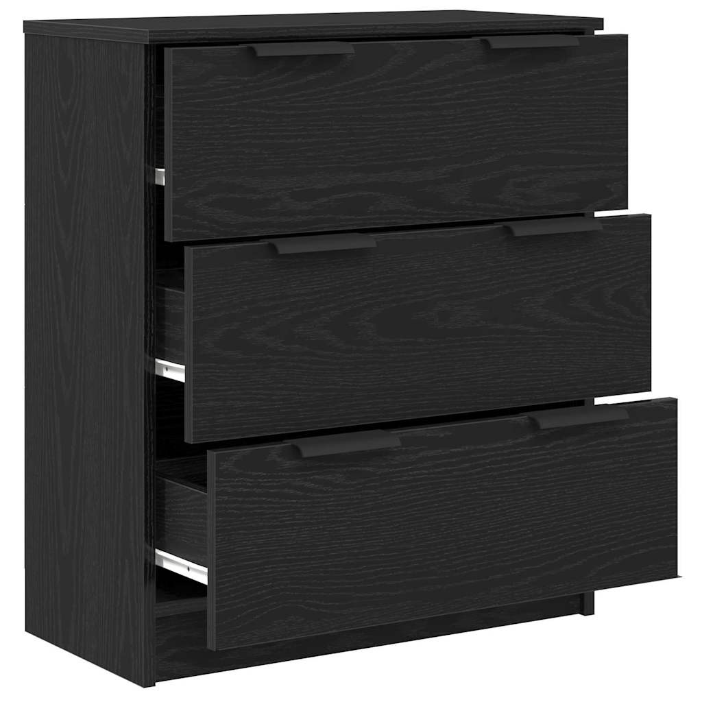 VidaXL Dressoir met lade Zwart 60 x 30 x 70 cm Bewerkt hout
