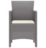 VidaXL Tuinstoel 4 pcs Lichtgrijs 53 x 49 x 85 cm PP