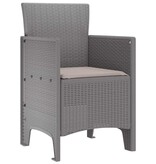 VidaXL Tuinstoel 4 pcs Lichtgrijs 53 x 49 x 85 cm PP