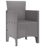 VidaXL Tuinstoel 4 pcs Lichtgrijs 53 x 49 x 85 cm PP