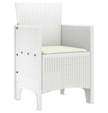 VidaXL Tuinstoel 4 pcs Wit 53 x 49 x 85 cm PP