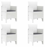 VidaXL Tuinstoel 4 pcs Wit 53 x 49 x 85 cm PP