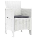 VidaXL Tuinstoel 4 pcs Wit 53 x 49 x 85 cm PP