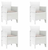 VidaXL Tuinstoel 4 pcs Wit 53 x 49 x 85 cm PP