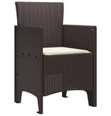 VidaXL Tuinstoel 4 pcs Bruin 53 x 49 x 85 cm PP