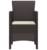 VidaXL Tuinstoel 4 pcs Bruin 53 x 49 x 85 cm PP