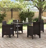 VidaXL Tuinstoel 4 pcs Bruin 53 x 49 x 85 cm PP