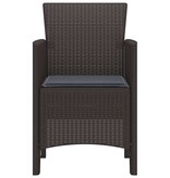 VidaXL Tuinstoel 4 pcs Bruin 53 x 49 x 85 cm PP