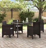 VidaXL Tuinstoel 4 pcs Bruin 53 x 49 x 85 cm PP