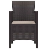 VidaXL Tuinstoel 4 pcs Bruin 53 x 49 x 85 cm PP