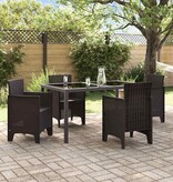 VidaXL Tuinstoel 4 pcs Bruin 53 x 49 x 85 cm PP