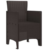 VidaXL Tuinstoel 4 pcs Bruin 53 x 49 x 85 cm PP