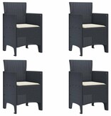 VidaXL Tuinstoel 4 pcs Antraciet 53 x 49 x 85 cm PP