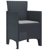 VidaXL Tuinstoel 4 pcs Antraciet 53 x 49 x 85 cm PP