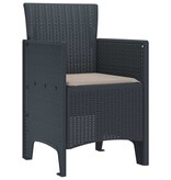 VidaXL Tuinstoel 4 pcs Antraciet 53 x 49 x 85 cm PP