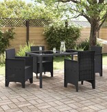 VidaXL Tuinstoel 4 pcs Antraciet 53 x 49 x 85 cm PP