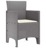 VidaXL Tuinstoel 2 pcs Lichtgrijs 53 x 49 x 85 cm PP