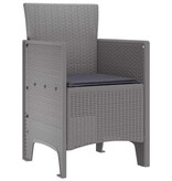 VidaXL Tuinstoel 2 pcs Lichtgrijs 53 x 49 x 85 cm PP