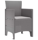 VidaXL Tuinstoel 2 pcs Lichtgrijs 53 x 49 x 85 cm PP