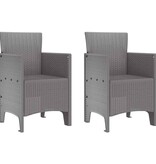 VidaXL Tuinstoel 2 pcs Lichtgrijs 53 x 49 x 85 cm PP