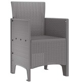 VidaXL Tuinstoel 2 pcs Lichtgrijs 53 x 49 x 85 cm PP