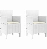 VidaXL Tuinstoel 2 pcs Wit 53 x 49 x 85 cm PP
