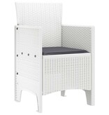 VidaXL Tuinstoel 2 pcs Wit 53 x 49 x 85 cm PP