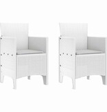 VidaXL Tuinstoel 2 pcs Wit 53 x 49 x 85 cm PP