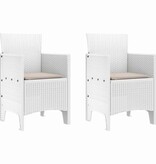 VidaXL Tuinstoel 2 pcs Wit 53 x 49 x 85 cm PP
