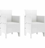 VidaXL Tuinstoel 2 pcs Wit 53 x 49 x 85 cm PP